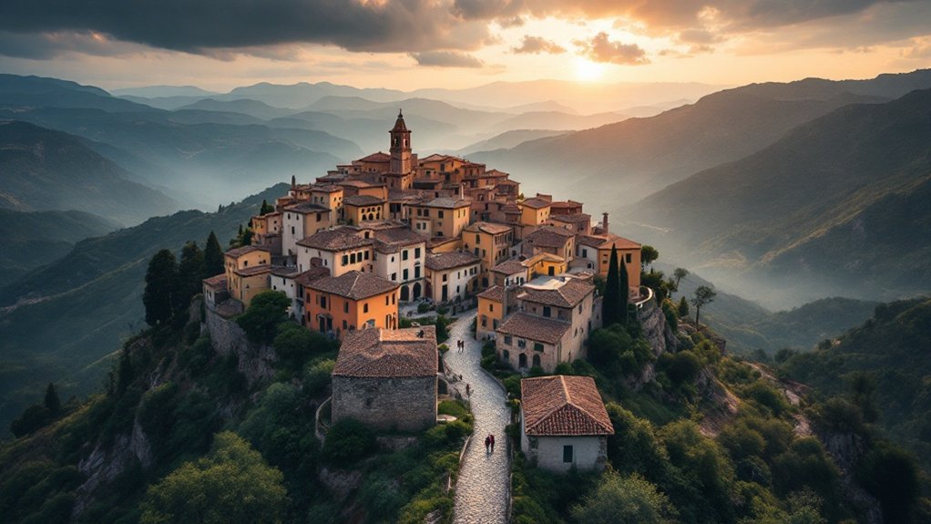 isolated village with residents