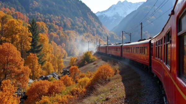 autumnal european train route beauty