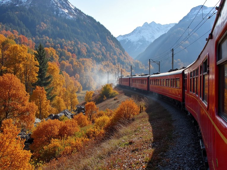 autumnal european train route beauty