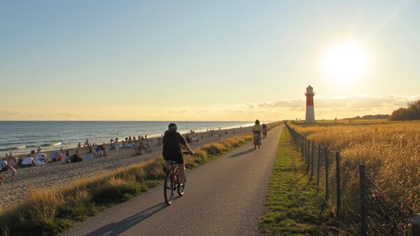 coastal biking beaches amusement attractions
