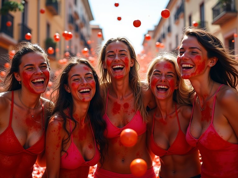 extraordinary cultural tomato splattered celebration