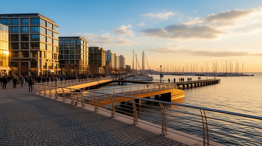 pakrantės jūrų promenada ir prieplauka