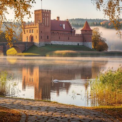 ežero pakrantės pilys ir vandens keliai