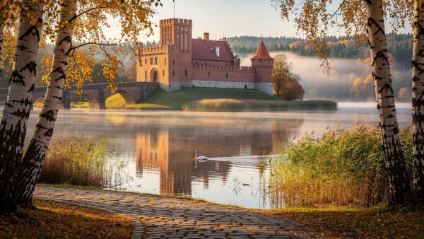 ežero pakrantės pilys ir vandens keliai