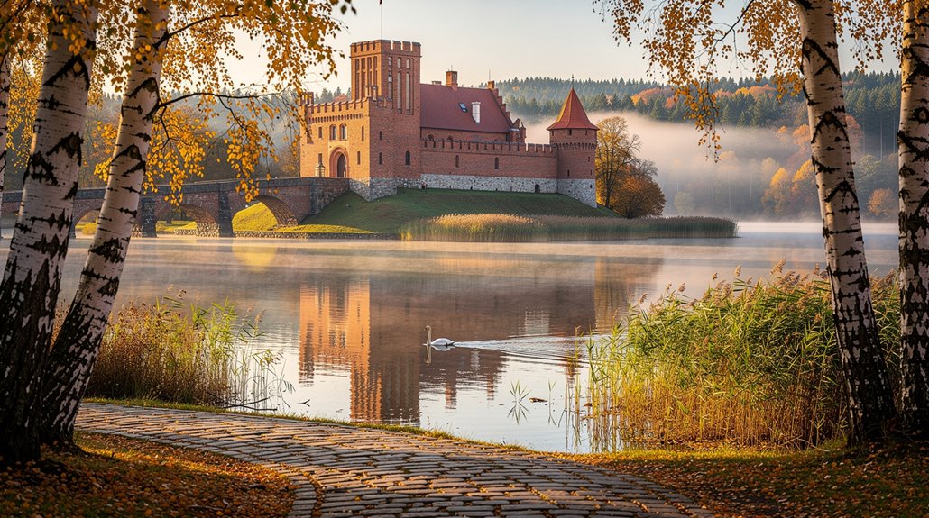 ežero pakrantės pilys ir vandens keliai
