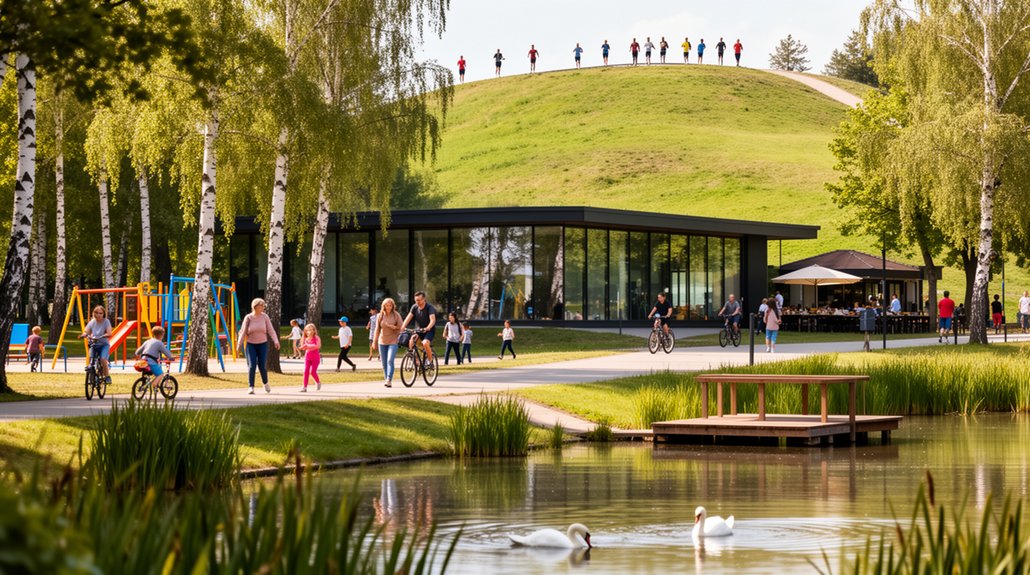 parkai tvenkiniai šeimos poilsis