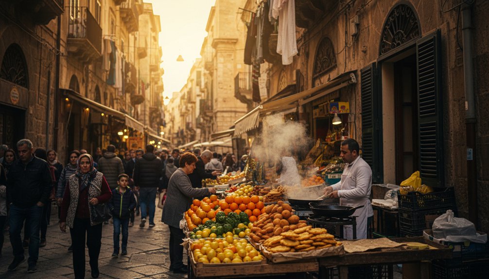 trys triukšmingi Palermo turgūs