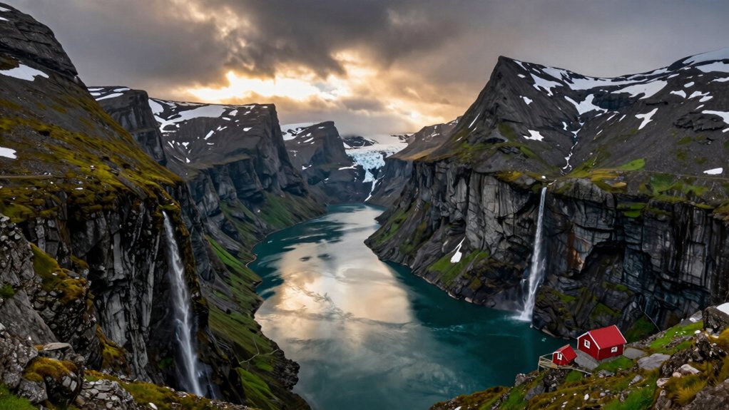 gilūs, statūs, tektoniškai suformuoti fjordai