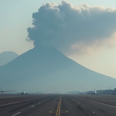 Etna sutrikdo oro uosto veiklą