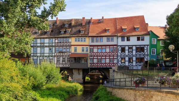 Nuotrauka: H. Zell, CC BY-SA 3.0, <a href="https://commons.wikimedia.org/wiki/File:Erfurt_-_Krmerbrcke_2_-_8