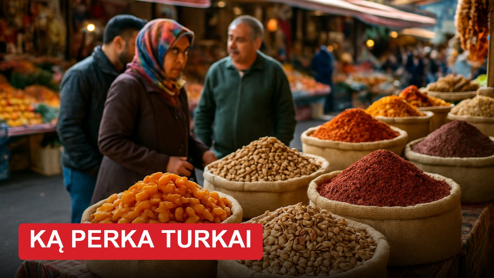 Turistai Turkijos turguje perka lokumą, o vietiniai krepšius pildo visai kitais dalykais: šeši produktai, kuriuos verta